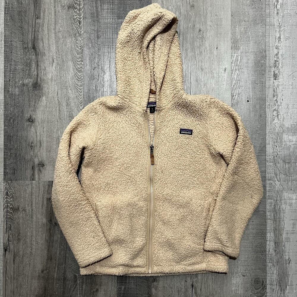 Patagonia Youth Los Gatos Fleece Hoodie Brown Outdoor Size XL Sherpa Teddy Bear